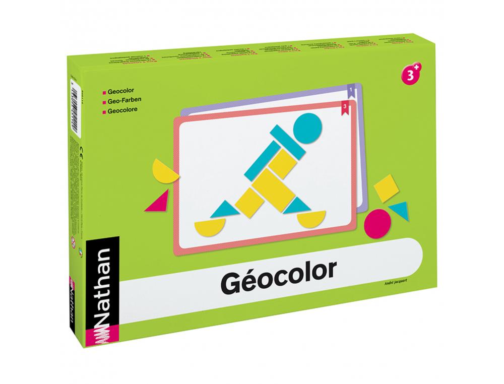 GEOCOLOR NATHAN RECONNAISSANCE DES FORMES     GEOMETRIQUES 12 PLANCHES      ACTIVITES 40 JETONS