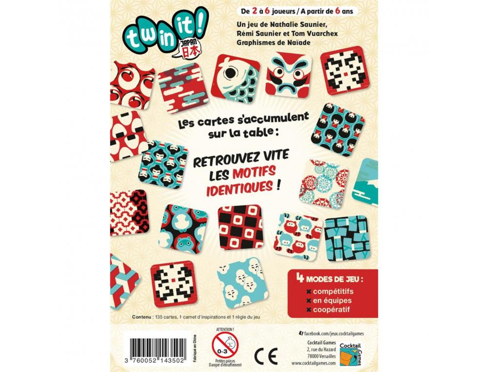 JEU D'OBSERVATION TWIN-IT COCKTAIL GAMES TWIN-IT JAPAN