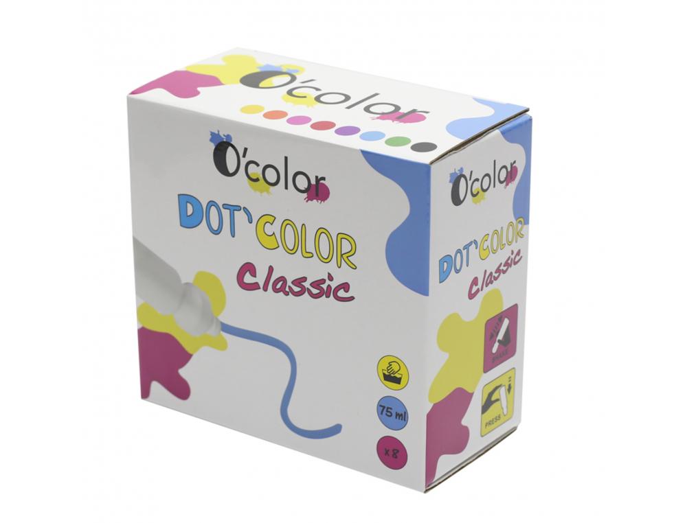 APPLICATEUR GOUACHE O COLOR DOT'COLORS MARQUEUR EMBOUT    MOUSSE LAVABLE MISCIBLE 75ML  LOT DE 8 FLACONS