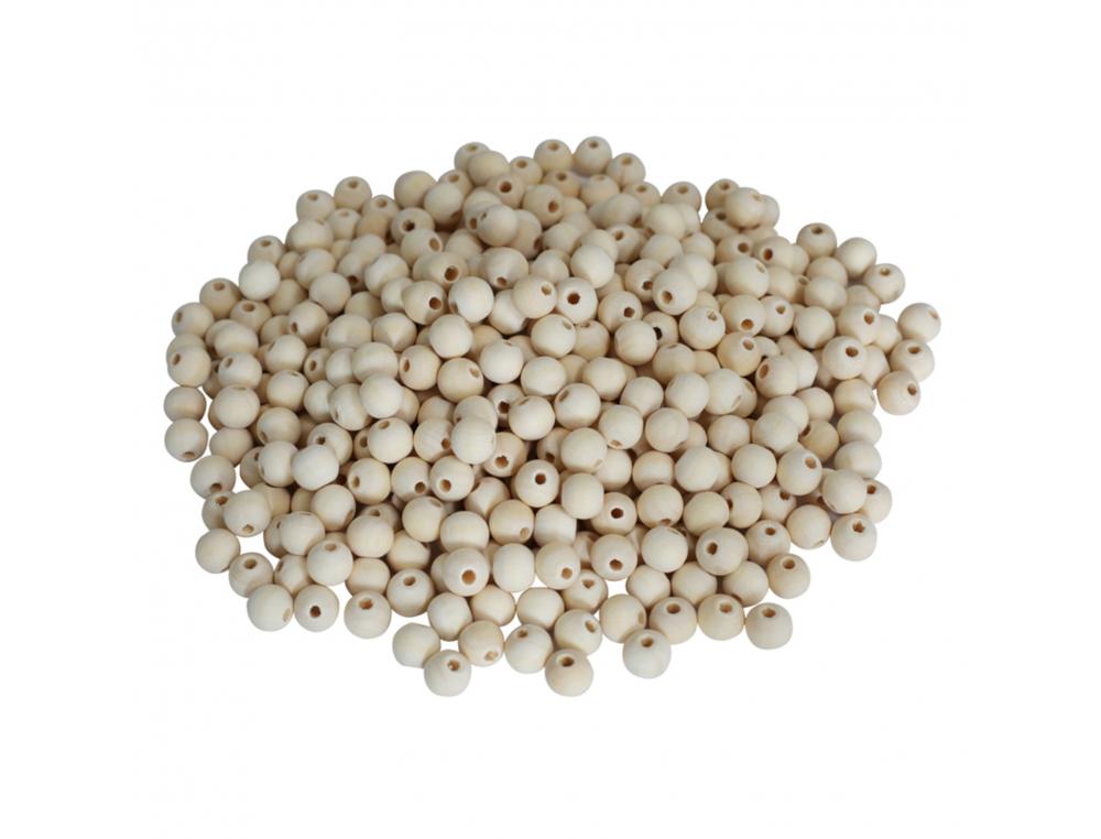 PERLE BOIS RONDE DIAMETRE 10MM COLORIS NAUREL LOT DE    1100 PERLES