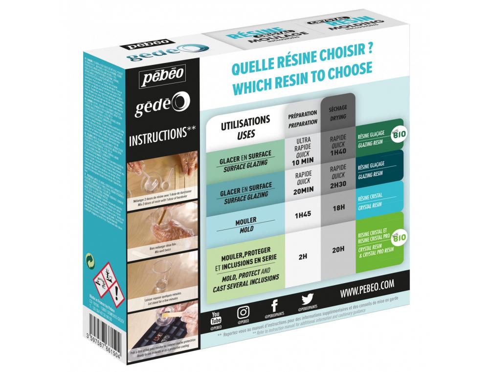 RESINE CRISTAL PEBEO POUR COULER DES FORMES DANS DES    MOULES 150ML