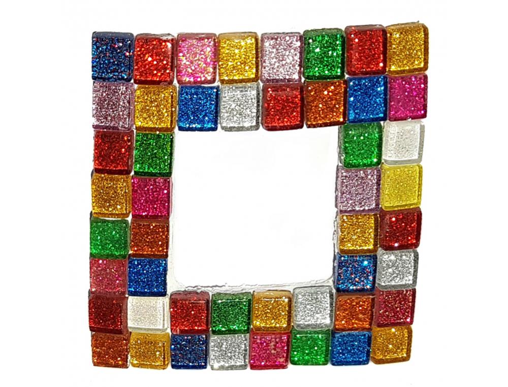 MOSAIQUE ECLAT DE VERRE CULTURE CLUB 1X1CM PAILLETES  POT DE 500G COLORIS ASSORTIS