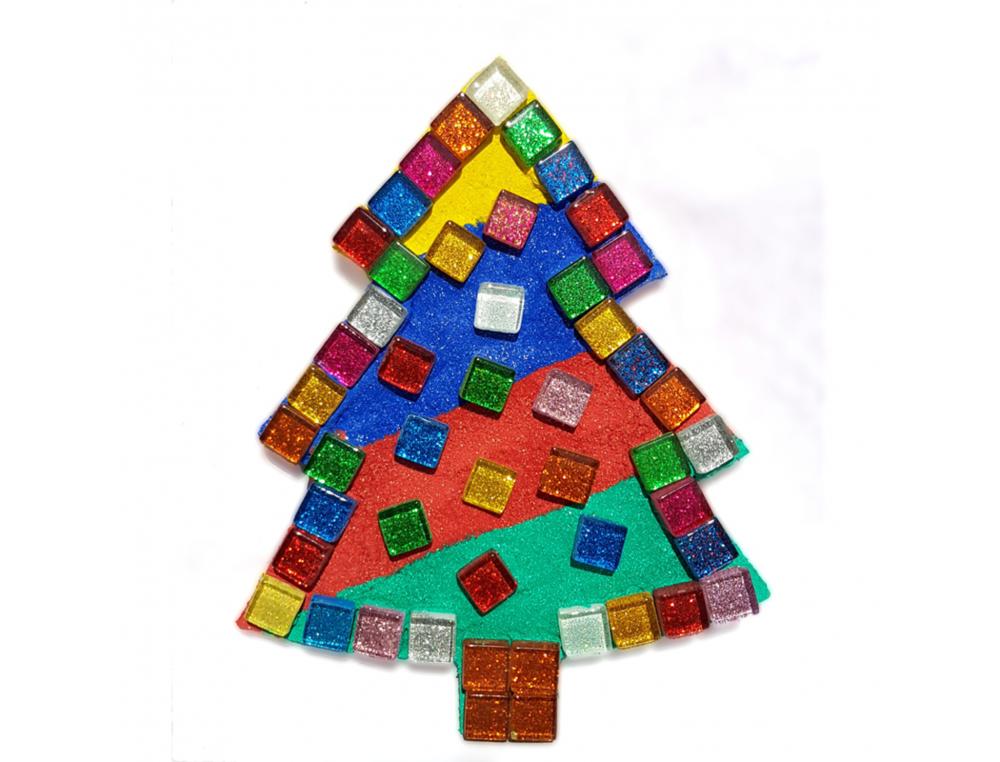 MOSAIQUE ECLAT DE VERRE CULTURE CLUB 1X1CM PAILLETES  POT DE 500G COLORIS ASSORTIS