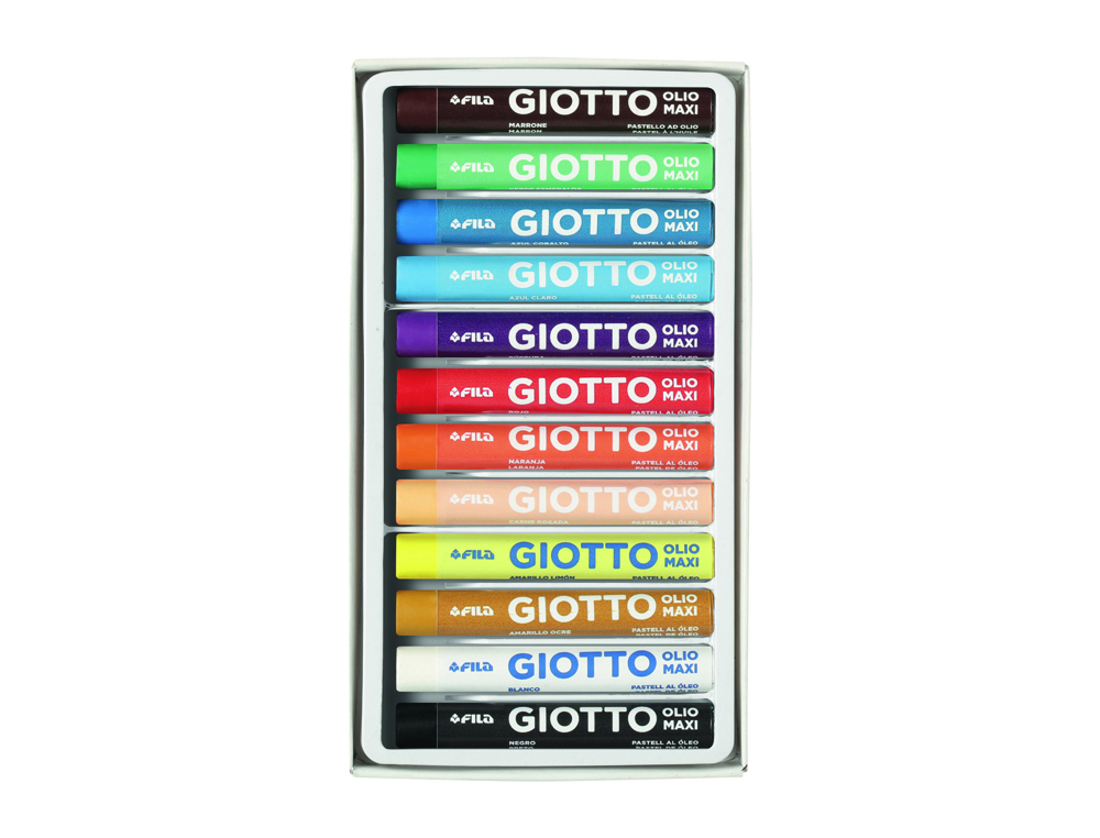 ETUI PASTELS A L HUILE OLIO GIOTTO FORME RONDE 67MM 12 UNITES COLORIS ASSORTIS