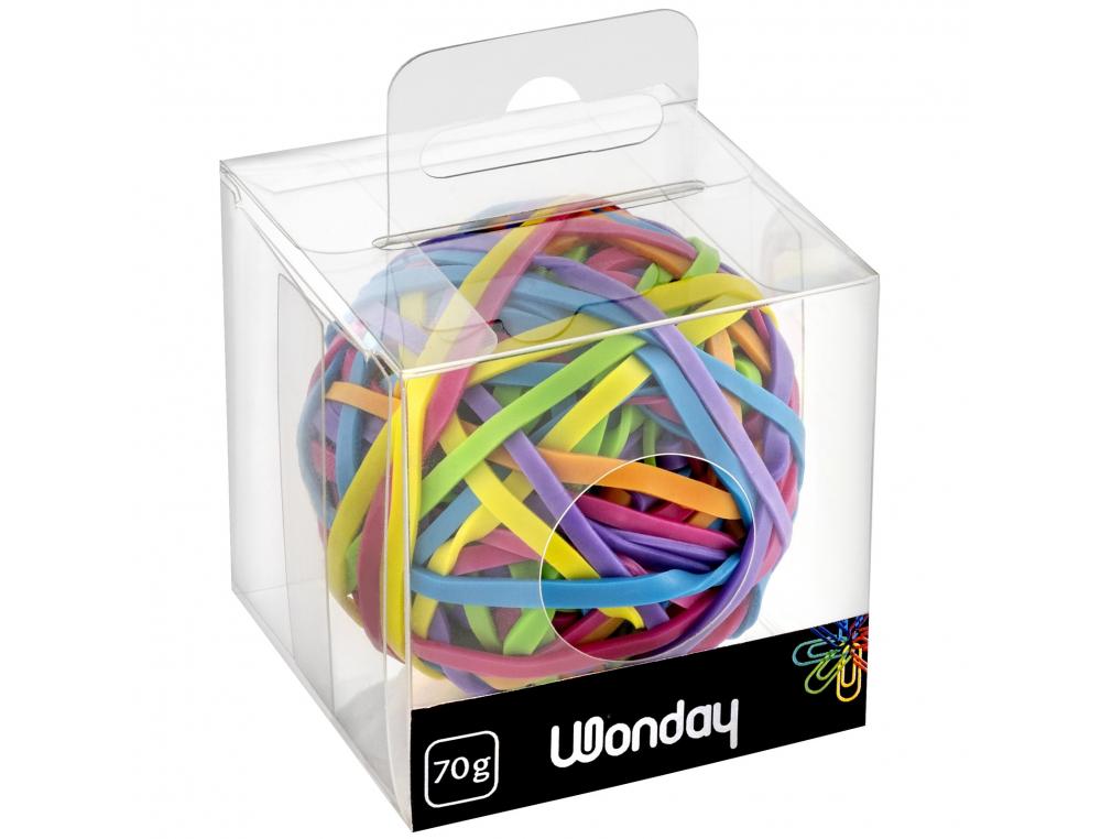 BRACELET CAOUTCHOUC WONDAY COLORIS FLUO ASSORTIS BALLE   70G