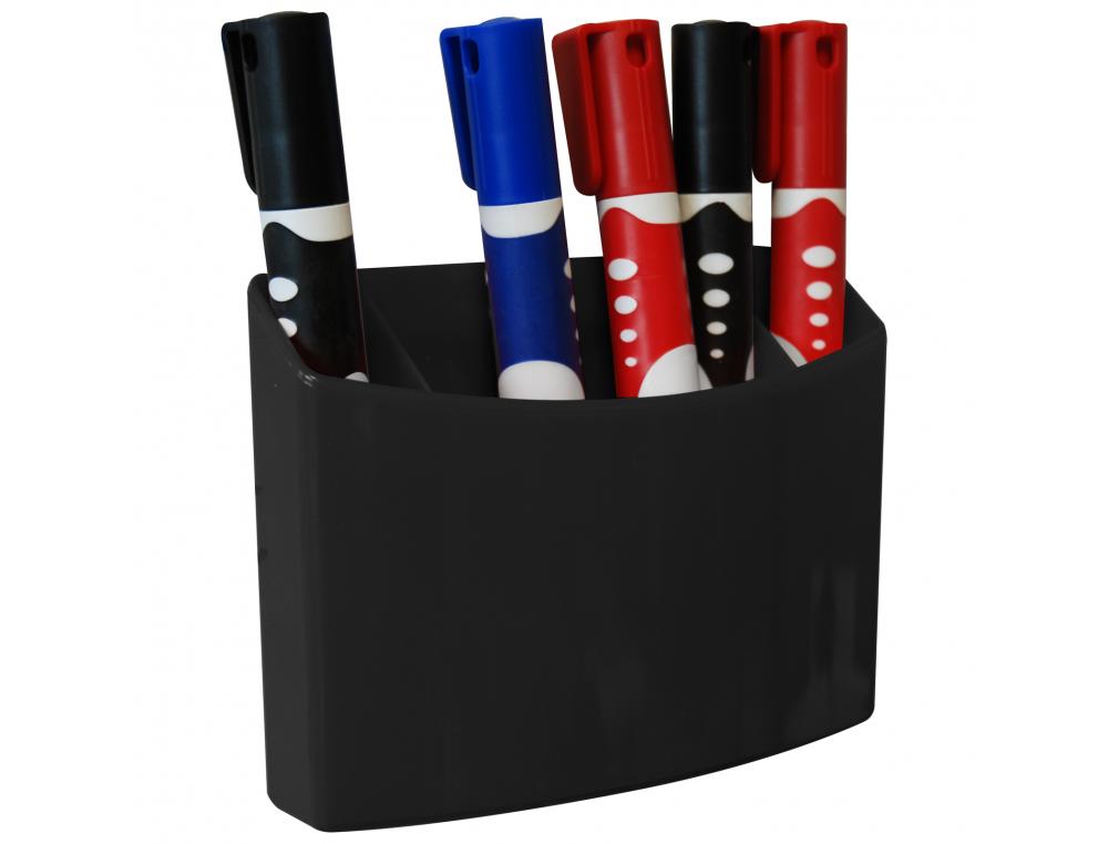 PORTE MARQUEURS MAGNETIQUE WONDAY 3 COMPARTIMENTS AIMANT PUISSANT COLORIS NOIR