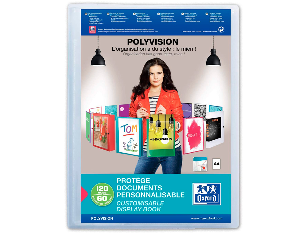 PROTGE-DOCUMENTS ELBA POLYVISION POLYPROPYLNE COUVERTURE SOUPLE 60 POCHETTES 120 VUES A4 210X297MM INCOLORE
