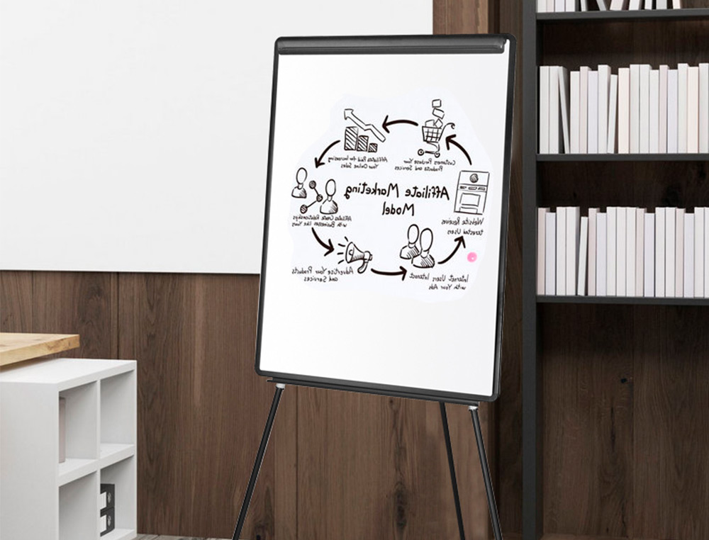 CHEVALET Q-CONNECT CONOMIQUE FOND MLAMIN TABLEAU EFFAABLE SEC 70X100CM AUGET BARETTE PIVOTANTE HAUTEUR MAXIMUM 2M