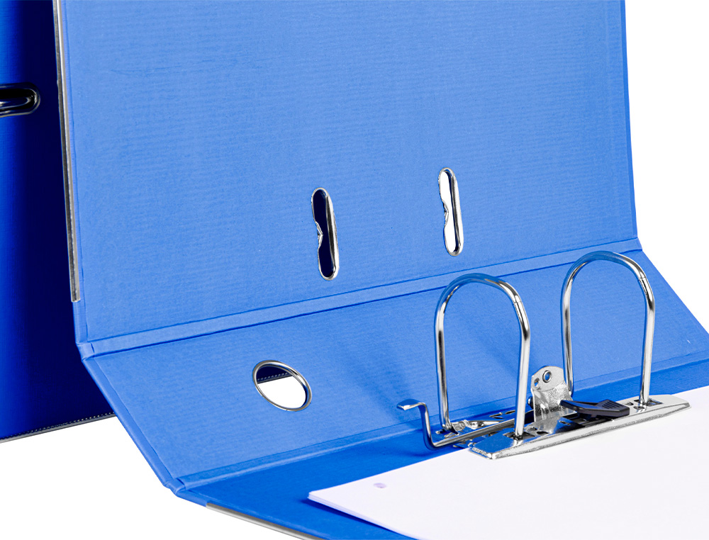 CLASSEUR LEVIER LIDERPAPEL DOCUMENTA A4+ CARTON REMBORDE DOS 75MM RADO METALLIQUE      COLORIS BLEU