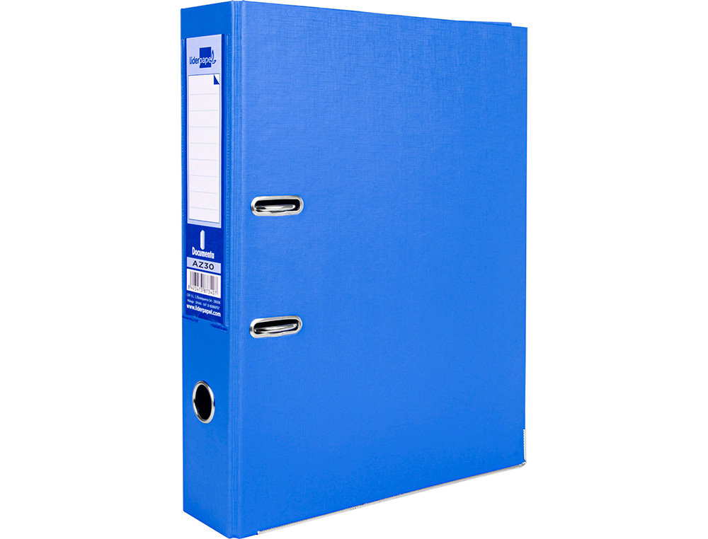 CLASSEUR LEVIER LIDERPAPEL DOCUMENTA A4+ CARTON REMBORDE DOS 75MM RADO METALLIQUE      COLORIS BLEU