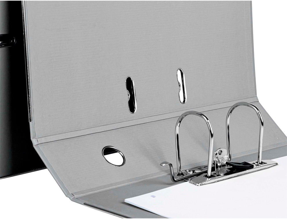 CLASSEUR LEVIER LIDERPAPEL DOCUMENTA A4+ CARTON REMBORDE DOS 75MM RADO METALLIQUE      COLORIS GRIS