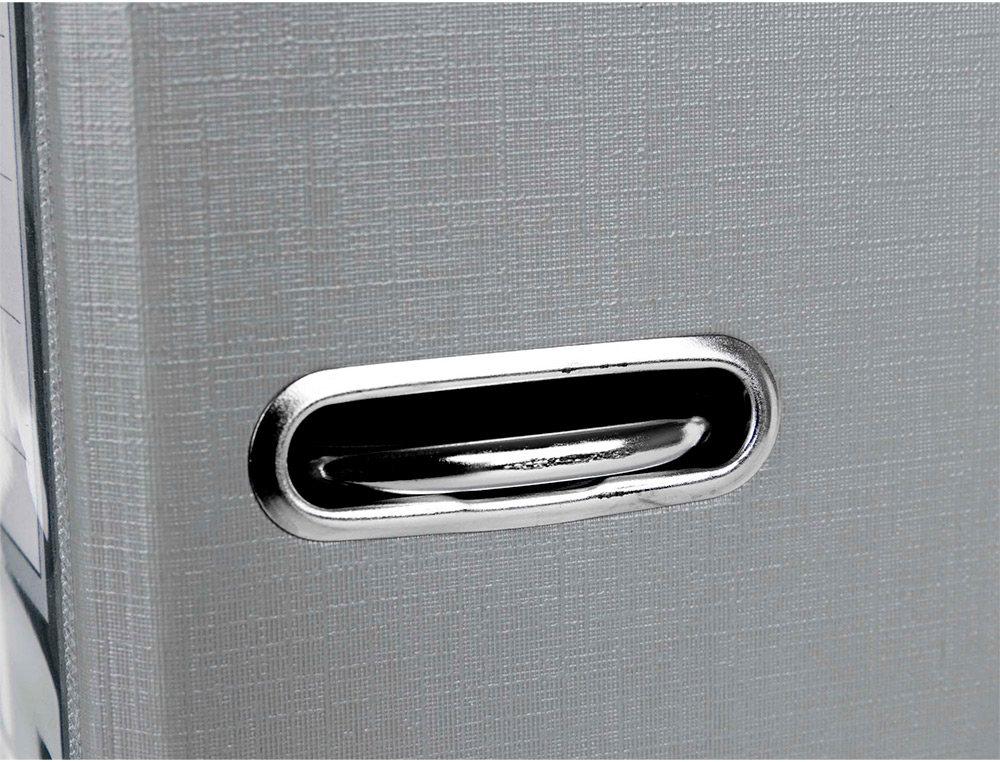 CLASSEUR LEVIER LIDERPAPEL DOCUMENTA A4+ CARTON REMBORDE DOS 75MM RADO METALLIQUE      COLORIS GRIS
