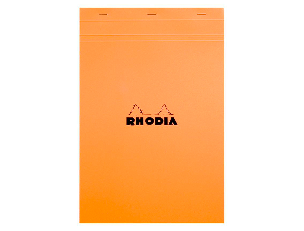 BLOC BUREAU RHODIA A6 PAPIER VLIN SURFIN COUVERTURE ENDUITE ENVELOPPANTE 105X148MM 80F DTACHABLES 80G 5X5MM ORANGE