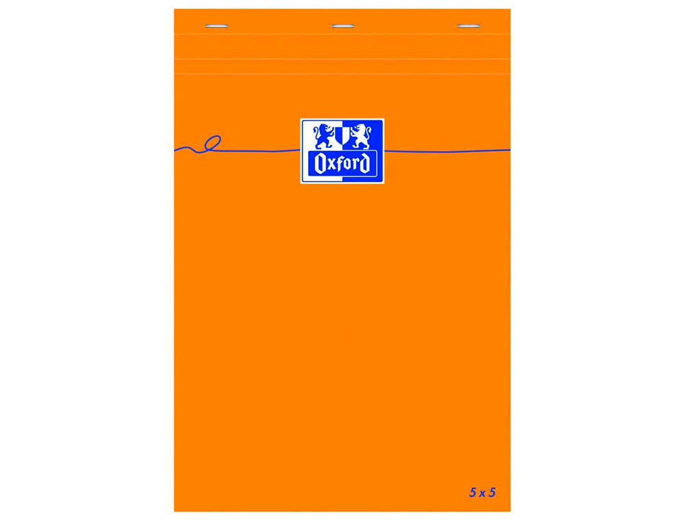 BLOC BUREAU OXFORD PAPIER A6 VÉLIN SURFIN AGRAFÉ EN TÊTE COUVERTURE ENVELOPPANTE 105X148MM 80F 80G 5X5MM COLORIS ORANGE