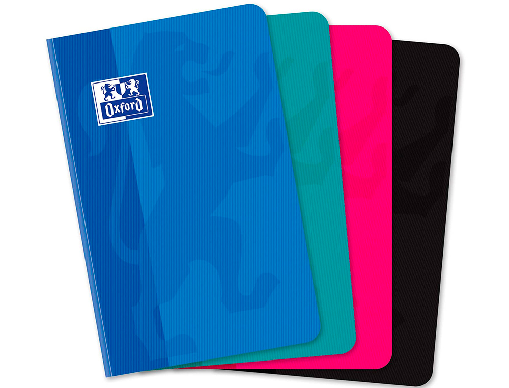 CARNET BROCH OXFORD COUVERTURE PELLICULE LAVABLE SOUPLE 9X14CM 192 PAGES 90G 5X5MM COLORIS ASSORTIS