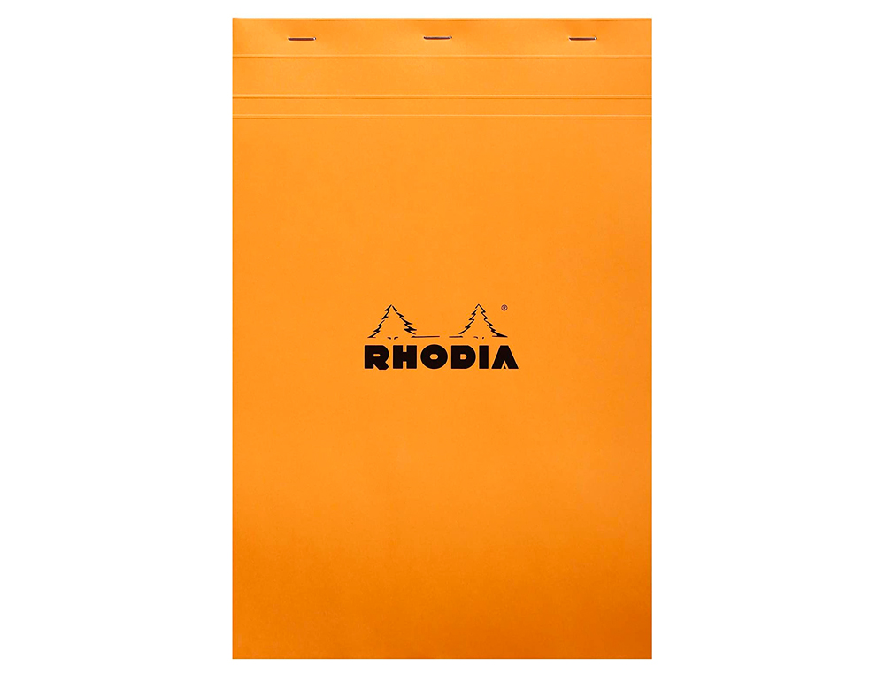BLOC BUREAU RHODIA A4+ PAPIER VLIN SURFIN COUVERTURE ENDUITE ENVELOPPANTE 210X320MM 80F DTACHABLES 80G 5X5MM ORANGE