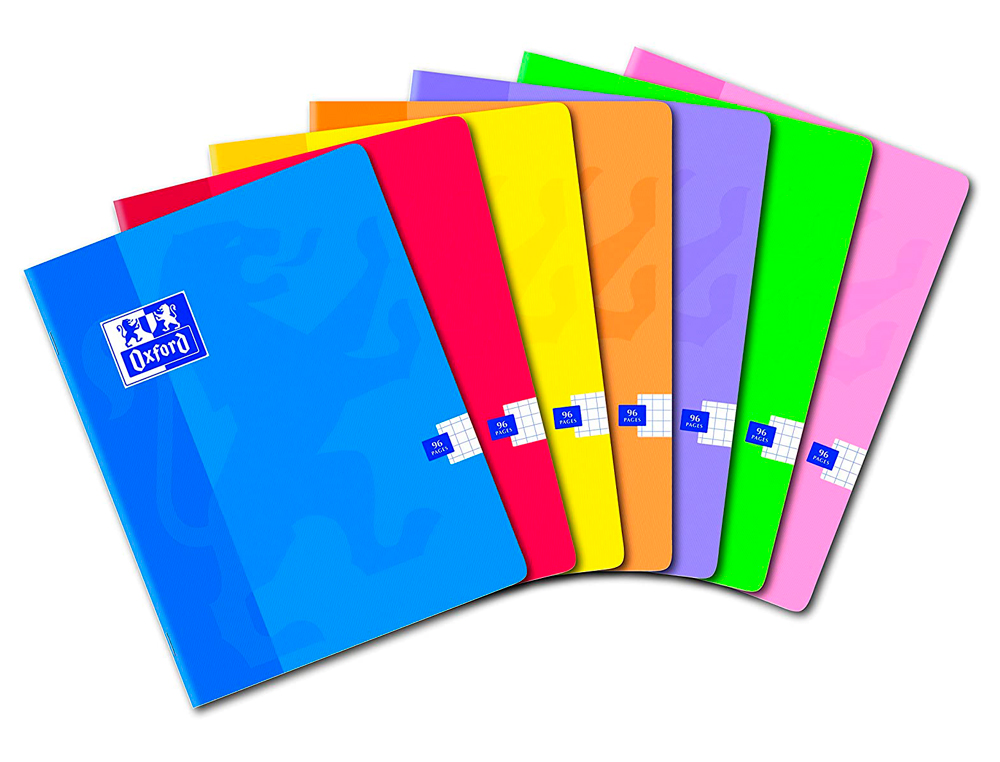 CAHIER PIQU OXFORD COUVERTURE PELLICULE LAVABLE A5+ 17X22CM 96 PAGES 90G 5X5MM