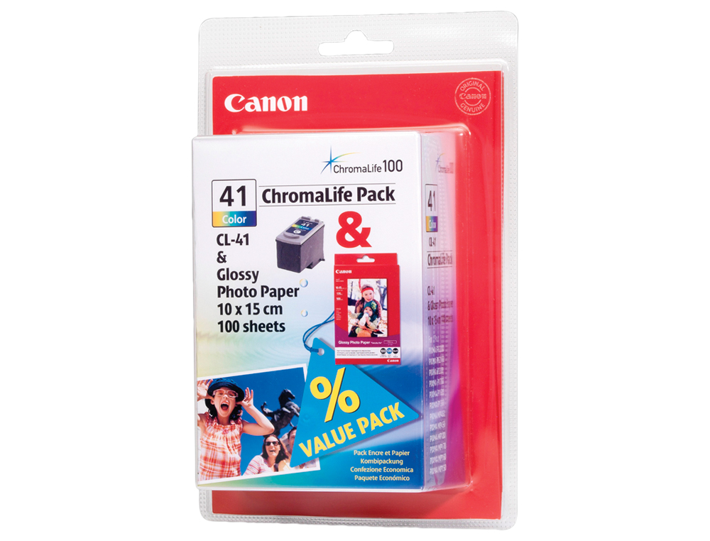CARTOUCHE CANON JET D'ENCRE 0617 B001-CL41 3 COULEURS CYAN/MAGENTA/JAUNE 155P