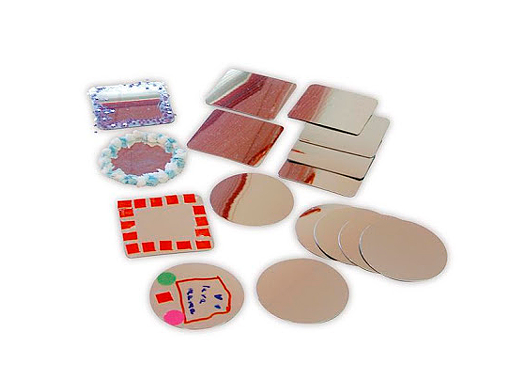MIROIR INCASSABLE 8 RONDS DIAMTRE 10CM 8 CARRS 10X10CM SACHET 16 UNITS