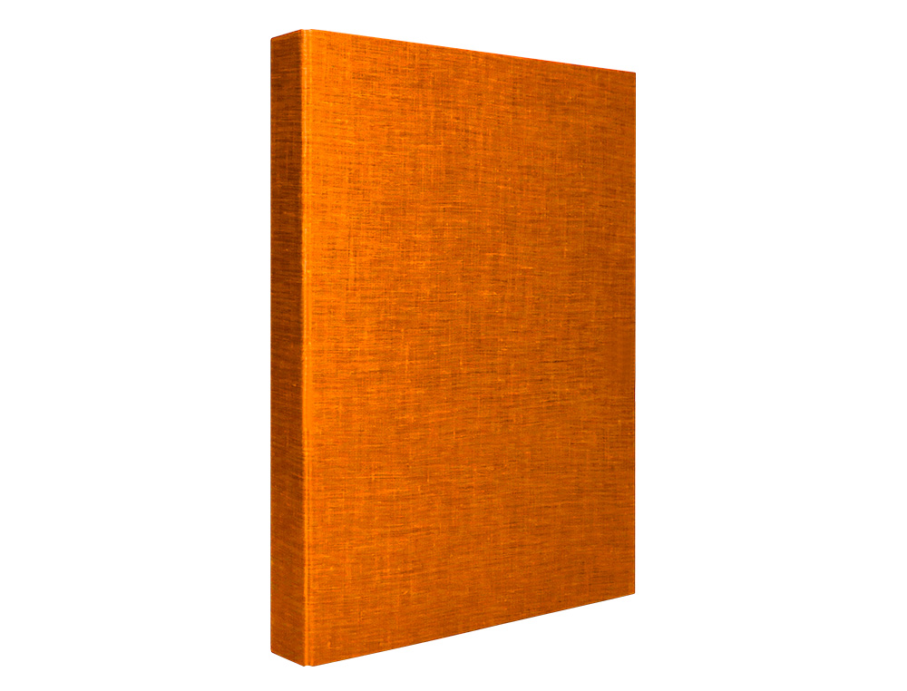 CLASSEUR LIDERPAPEL 4 ANNEAUX RONDS 25MM A4+ CARTON REMBORD PAPER COAT COLORIS ORANGE