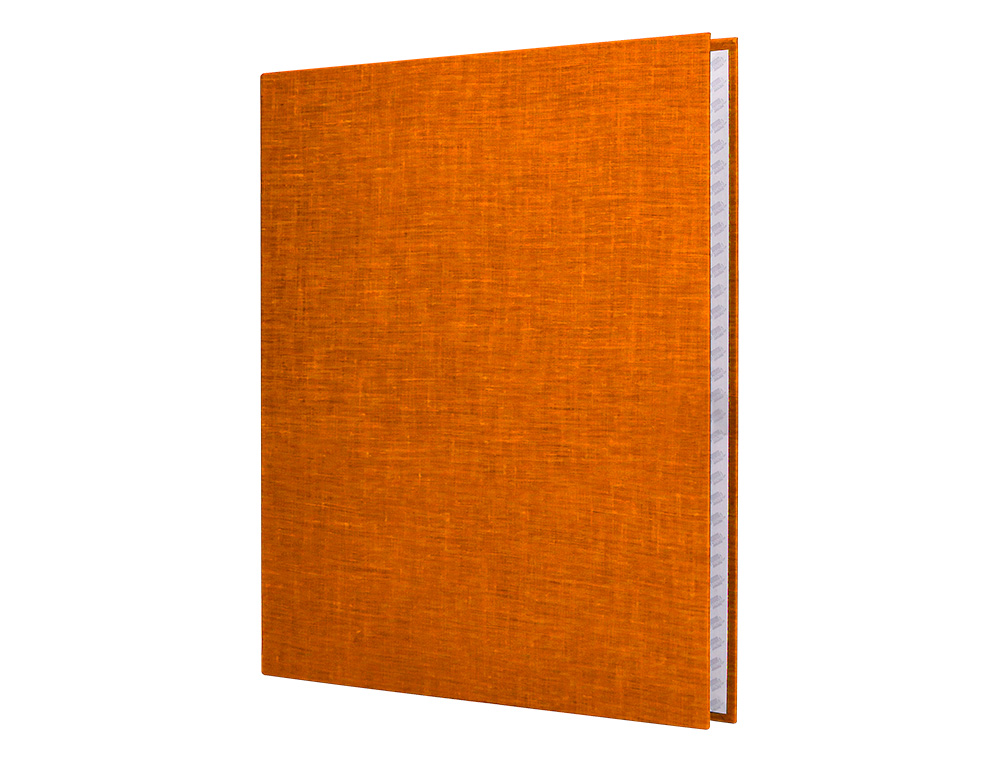 CLASSEUR LIDERPAPEL 4 ANNEAUX RONDS 25MM A4+ CARTON REMBORD PAPER COAT COLORIS ORANGE