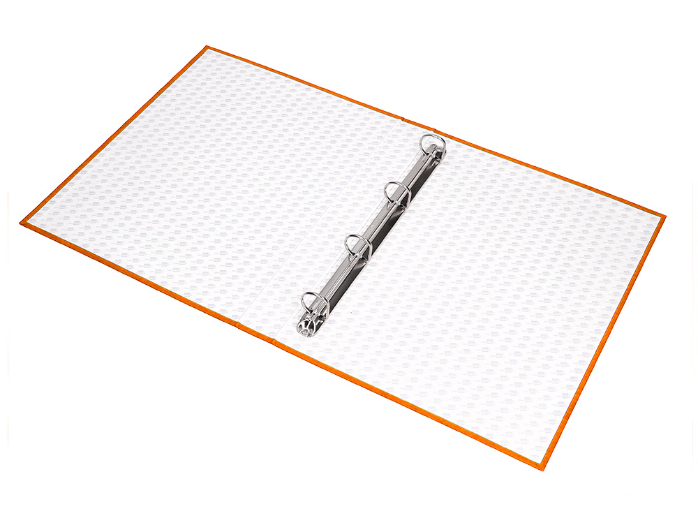 CLASSEUR LIDERPAPEL 4 ANNEAUX RONDS 25MM A4+ CARTON REMBORD PAPER COAT COLORIS ORANGE