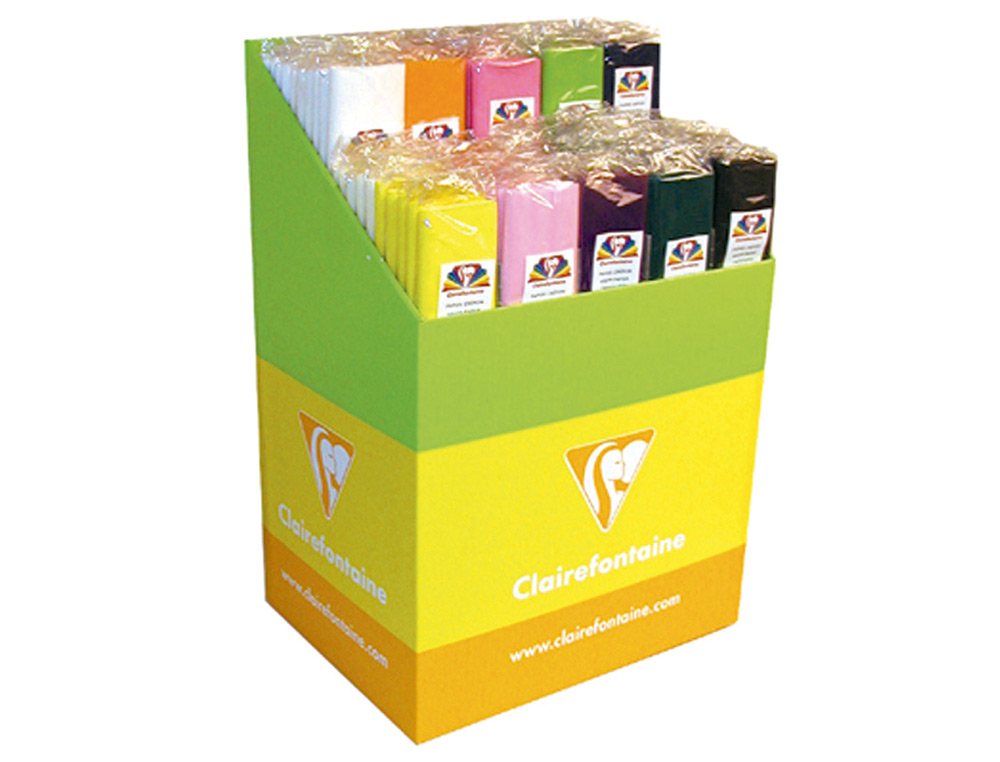 PAPIER CRPON CLAIREFONTAINE DENSIT CRPAGE 75% 40G/M2 50CMX2.5M COLORIS ASSORTIS VIFS ET PASTEL