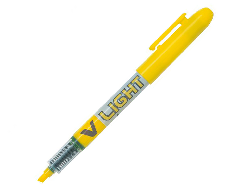 SURLIGNEUR PILOT V LIGHT TRAC 1/3MM ENCRE LIQUIDE PIGMENTE FLUIDE NIVEAU D'ENCRE VISIBLE COLORIS JAUNE