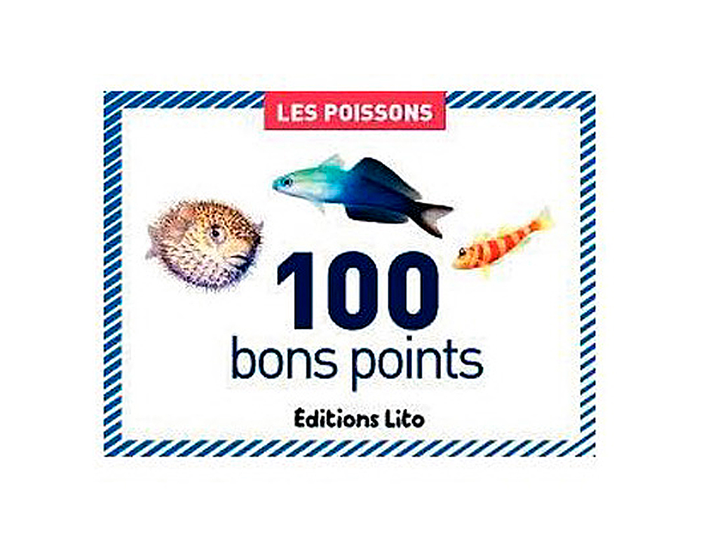 BON POINT DITIONS LITO LES POISSONS TEXTE PDAGOGIQUE AU VERSO 61X82MM BOTE 100 UNITS