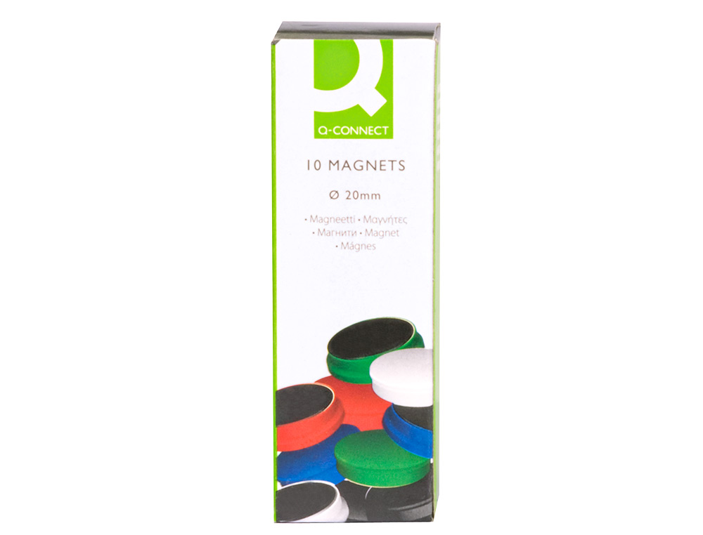AIMANT Q-CONNECT DIAMTRE 20MM AFFICHAGE SIGNALISATION TOUTES SURFACES MTALLIQUES COLORIS ASSORTIS BOTE 10 UNITS