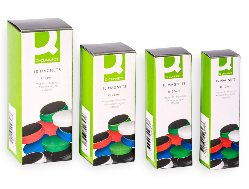 AIMANT Q-CONNECT DIAMTRE 20MM AFFICHAGE SIGNALISATION TOUTES SURFACES MTALLIQUES COLORIS ASSORTIS BOTE 10 UNITS