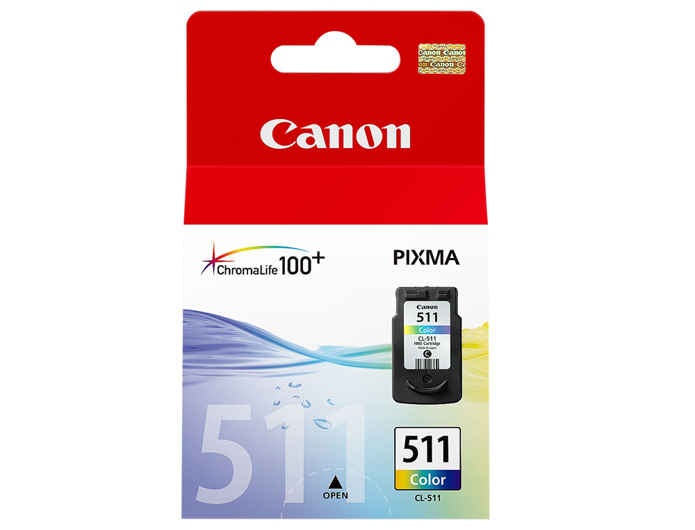 CARTOUCHE CANON JET D'ENCRE 2972 B001-CL511 TTE+ENCRE 3 COULEURS CYAN/MAGENTA/JAUNE 240P