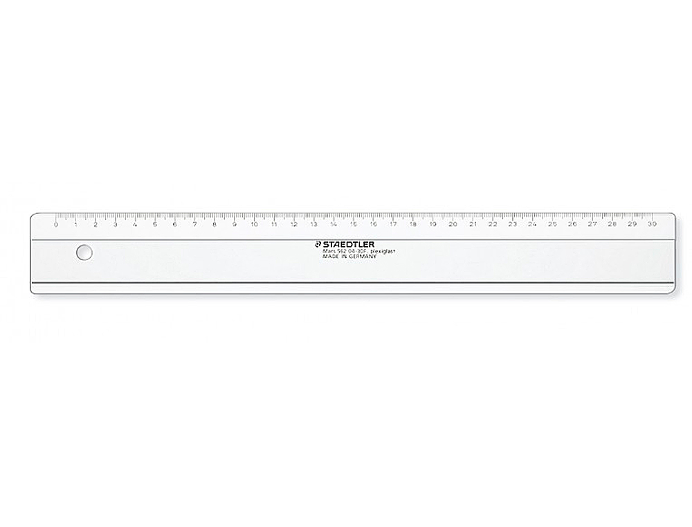 RGLE PLATE STAEDLER MARS PLEXIGLAS 30CM BORDS ANTI-TCHES 1 BISEAU GRAV INEFFAABLE
