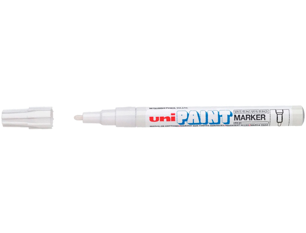 MARQUEUR UNIBALL PAINT MARKER PERMANENT POINTE CONIQUE LARGE ENCRE BASE HUILE TOUS SUPPORTS RSISTE 800 DEGRS BLANC