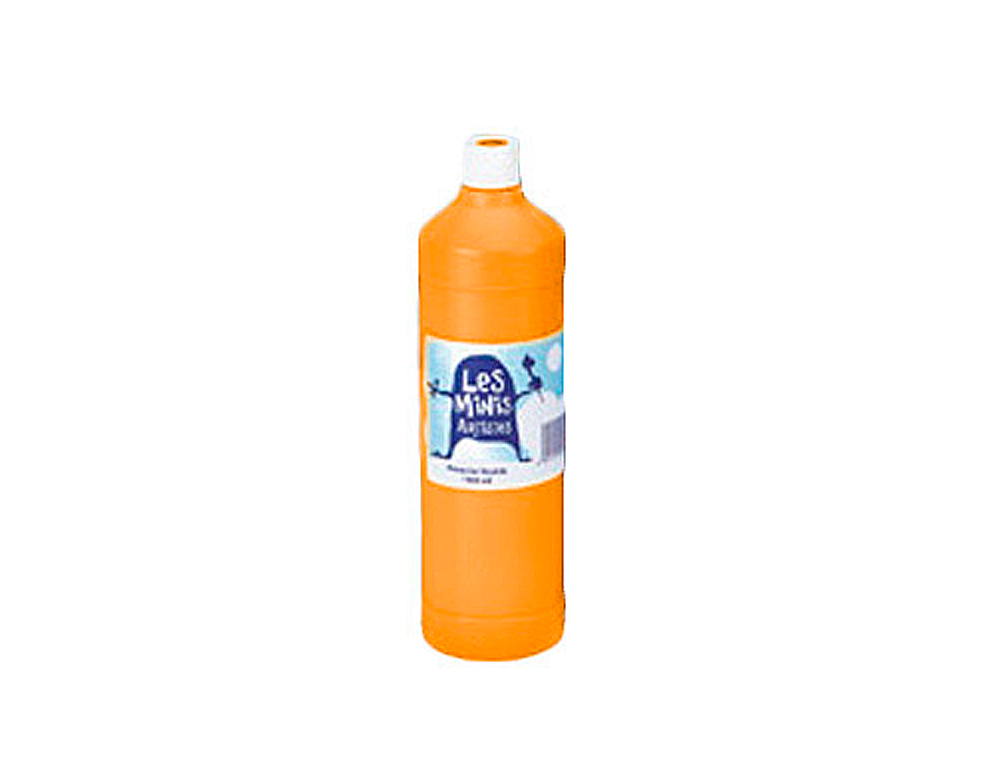 GOUACHE MINI ARTISTES CONOMIQUE ULTRA-LAVABLE PRTE  L'EMPLOI PAISSE ONCTUEUSE COLORIS ORANGE FLACON 1000ML
