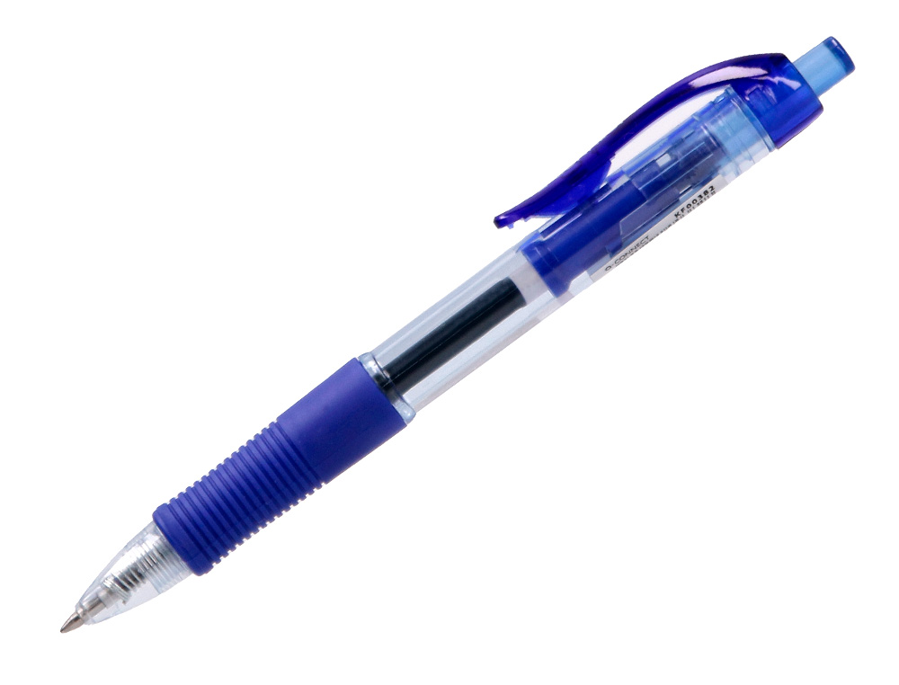 STYLO-BILLE Q-CONNECT SIGMA CRITURE MOYENNE 0.5MM ENCRE GEL RTRACTABLE CORPS PLASTIQUE TRANSLUCIDE COLORIS BLEU