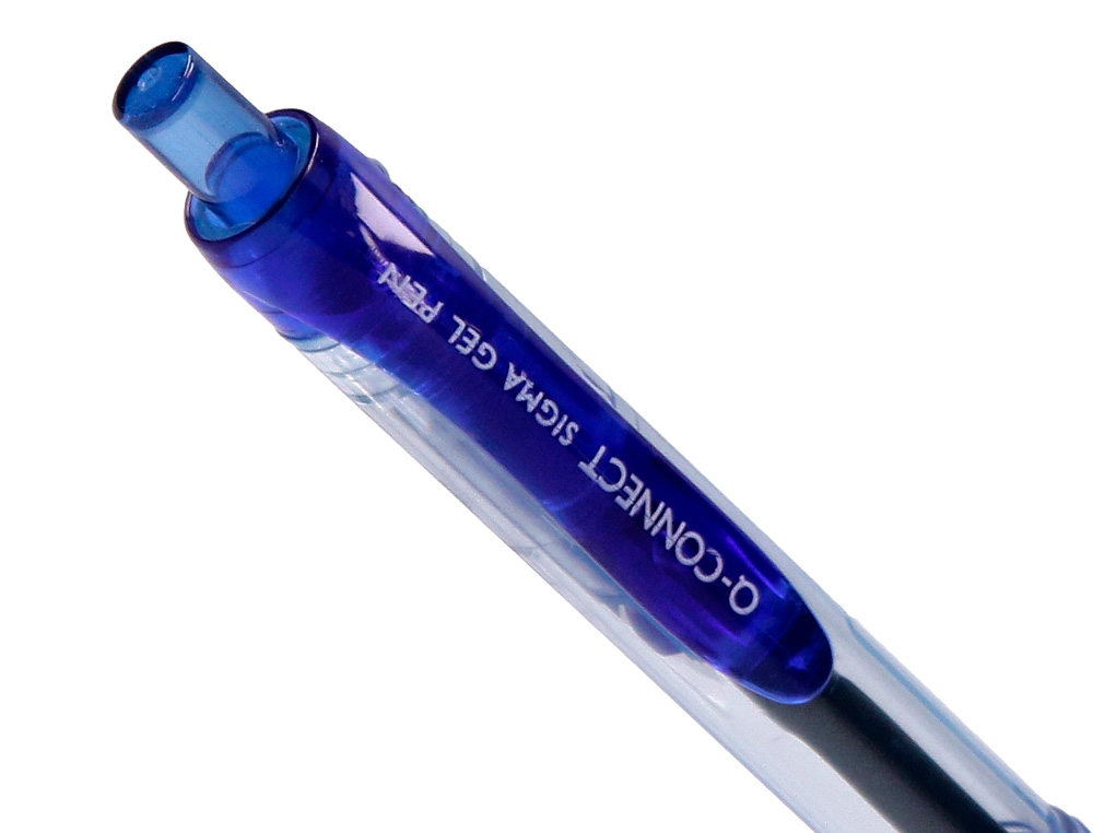 STYLO-BILLE Q-CONNECT SIGMA CRITURE MOYENNE 0.5MM ENCRE GEL RTRACTABLE CORPS PLASTIQUE TRANSLUCIDE COLORIS BLEU