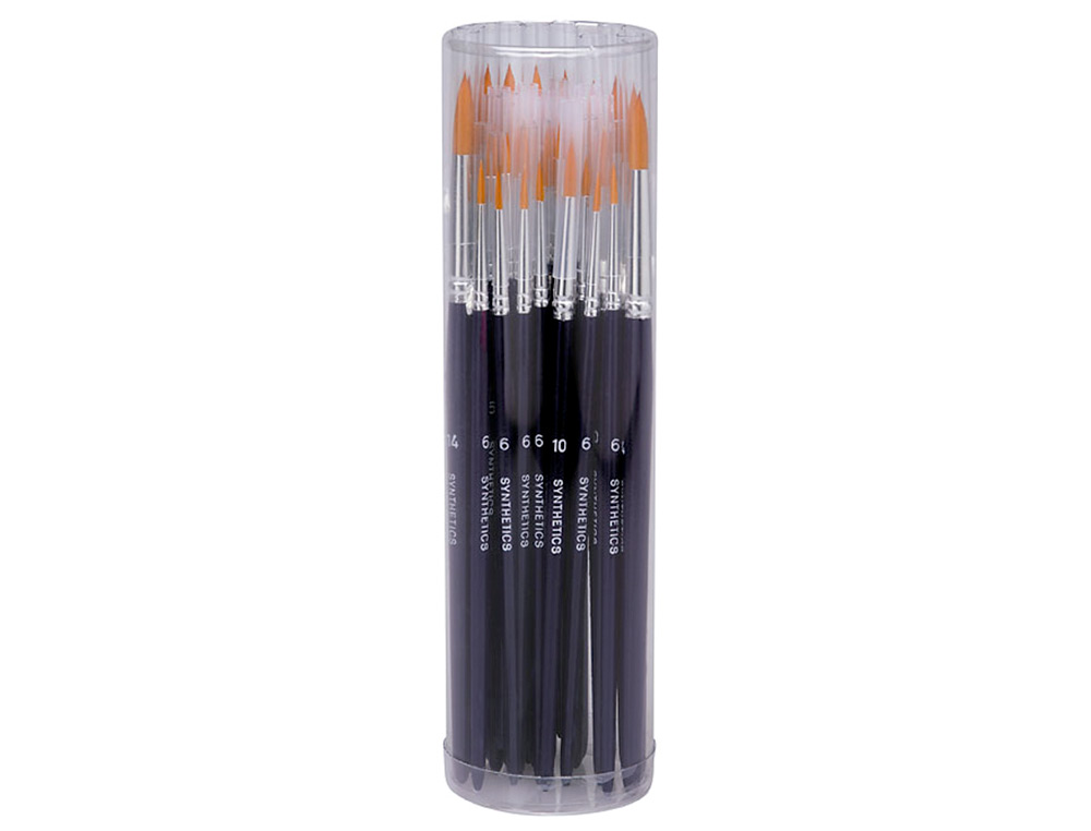 PINCEAU PBO SCHOOLPACK SYNTHTIQUE ROND 10 UNITS X 3 TAILLES DIFFRENTES 6 10 ET 14 LOT 30 UNITS