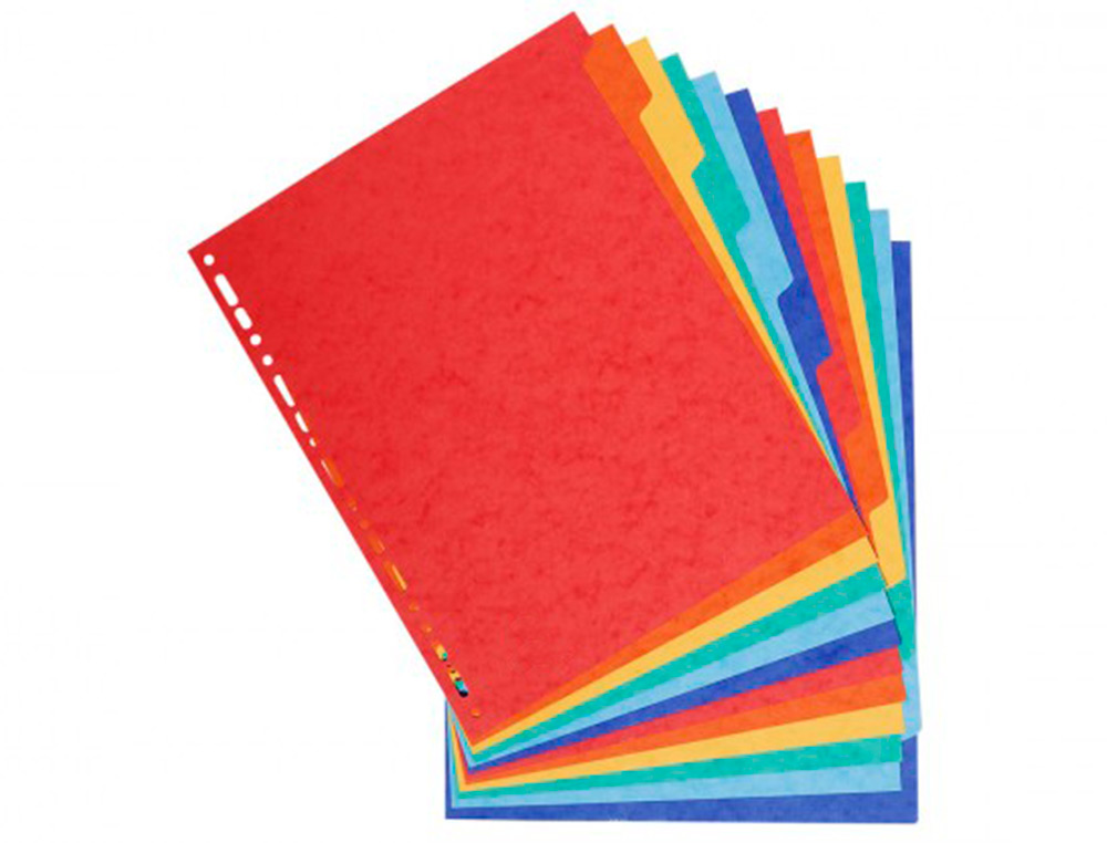 INTERCALAIRE Q-CONNECT CARTE LUSTRE 225G 12 POSITIONS A4 210X297MM