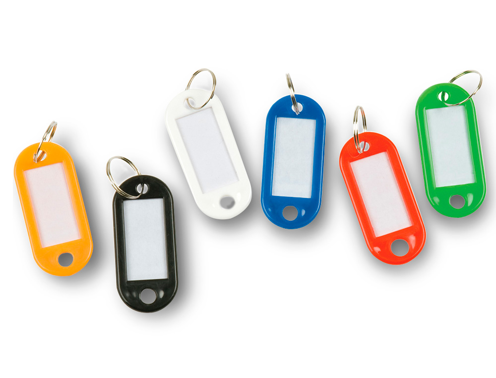 PORTE-CLS Q-CONNECT PORTE-TIQUETTE PLASTIQUE 50X22MM 5 COLORIS ASSORTIS PRSENTOIR 100 UNITS