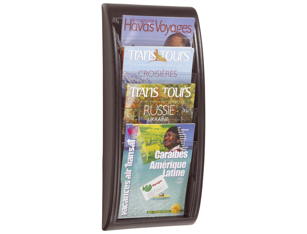 PRSENTOIR PAPERFLOW QUICK FIT SYSTEM POLYSTYRNE PAISSEUR 20MM CAPACIT 200F 65X29X9.5CM COLORIS NOIR