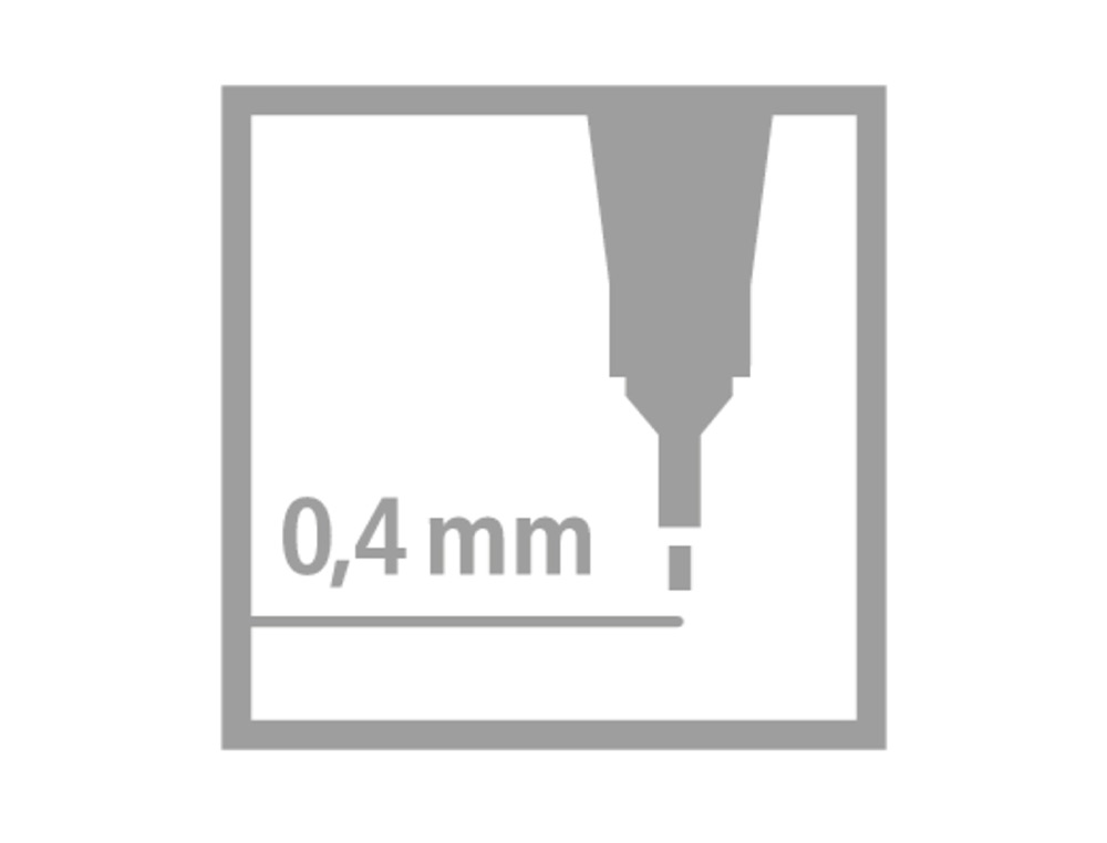 STYLO-FEUTRE STABILO POINT 88 ÉCRITURE FINE 0.4MM 1000M POINTE GAINÉE MÉTAL CORPS HEXAGONAL COLORIS ROUGE