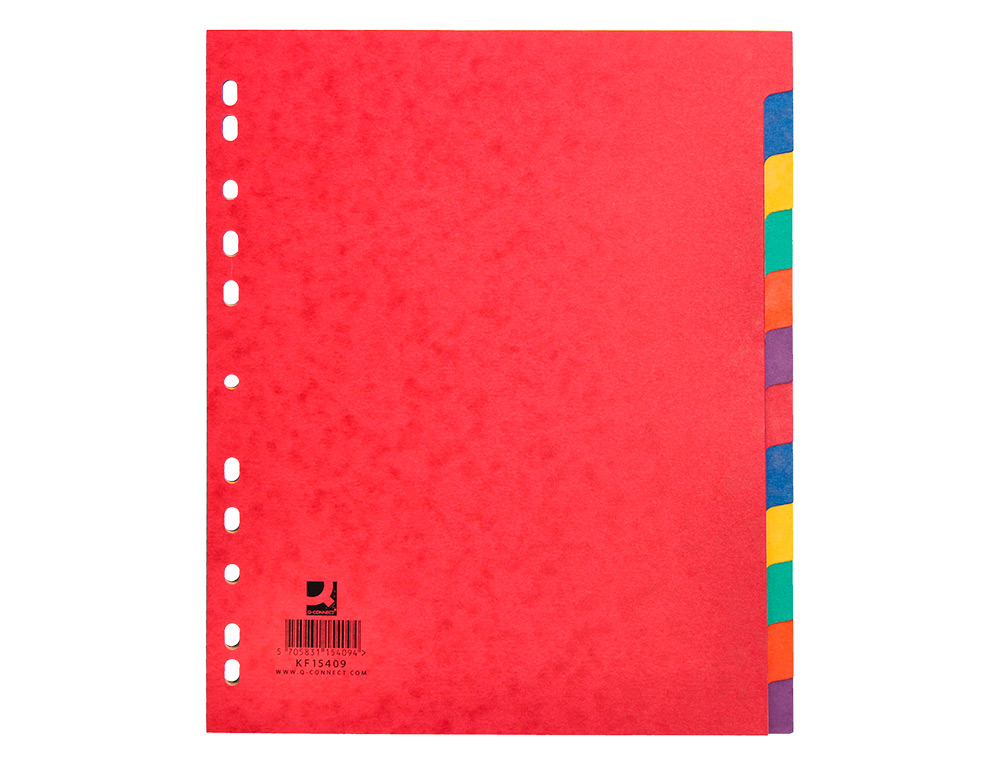INTERCALAIRE Q-CONNECT CARTE LUSTRÉE 225G 12 POSITIONS A4+ 212X310MM