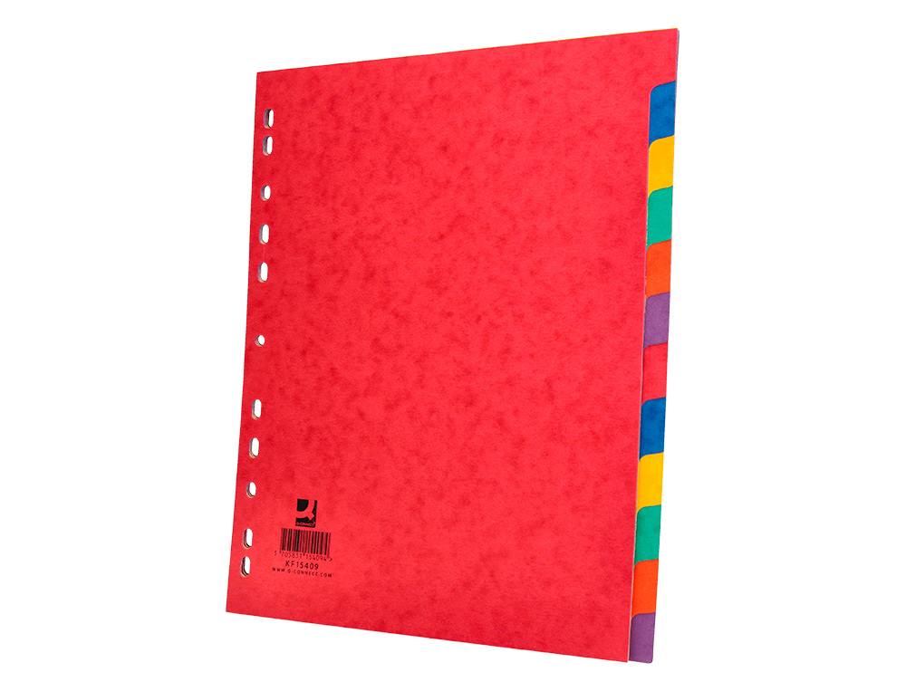 INTERCALAIRE Q-CONNECT CARTE LUSTRÉE 225G 12 POSITIONS A4+ 212X310MM