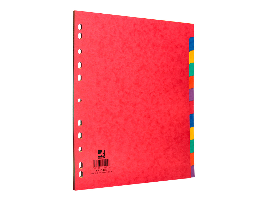 INTERCALAIRE Q-CONNECT CARTE LUSTRÉE 225G 12 POSITIONS A4+ 212X310MM