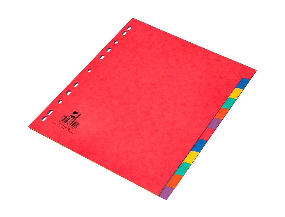 INTERCALAIRE Q-CONNECT CARTE LUSTRÉE 225G 12 POSITIONS A4+ 212X310MM