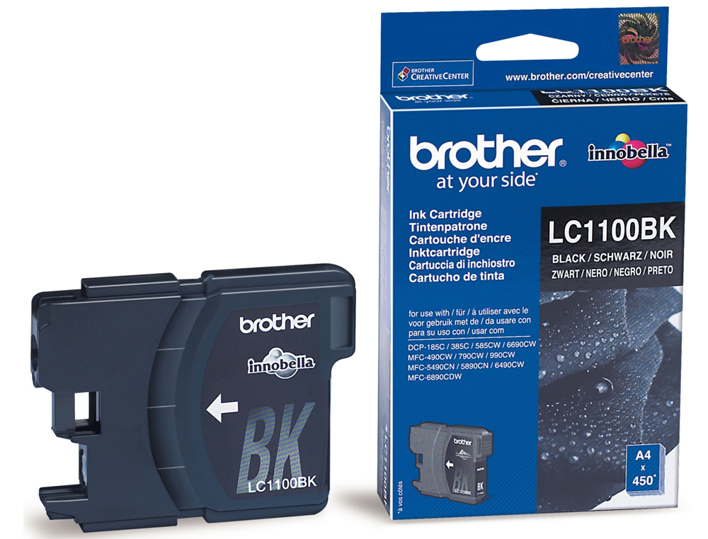 CARTOUCHE BROTHER JET D'ENCRE LC1100BK COULEUR NOIR 450P