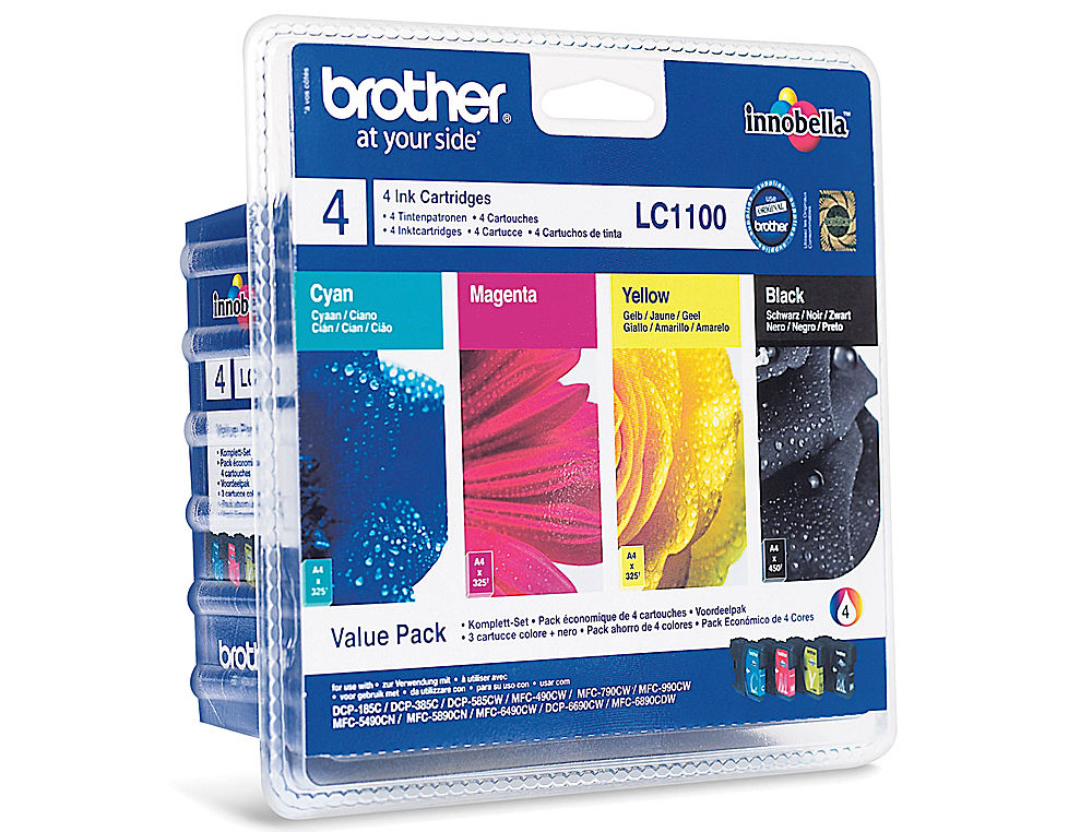 CARTOUCHE BROTHER JET D'ENCRE LC1100VALBP PACK 4 ENCRES