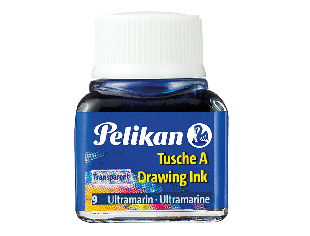ENCRE DE CHINE PELIKAN TIRE-LIGNES PLUMES DESSINATEUR PINCEAUX COULEUR BLEU OUTREMER FLACON 10ML