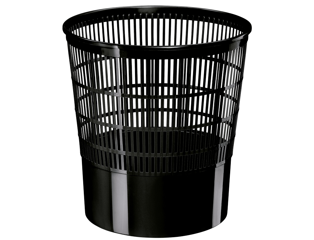 CORBEILLE  PAPIER CEP AJOURE POLYPROPYLNE 16L BONNE STABILIT HAUTEUR 317MM DIAMTRE 300MM NOIR